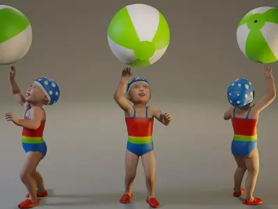 SwwimmingPool Child Female ACC0203004 Low-poly 3D model