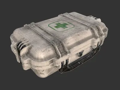 Military First Aid Kit Case Low-poly 3D model purchase