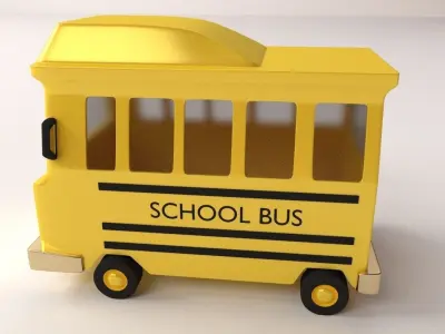 Cartoon School Bus 3D model purchase