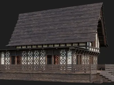 Old Medieval Building 4K Textures GameReady 119 Low-poly 3D model