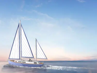 12 m Sail Yacht 3D print model