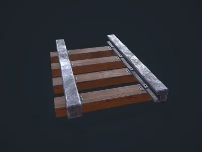 Train Railway Low-poly 3D model