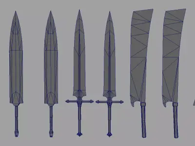 10 dagger low-poly 3d model low-poly 3d model Low-poly 3D model