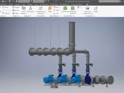Pump Station Assembly 3D model 3D model