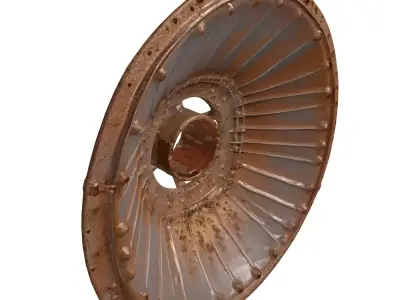 Weathered Industrial Turbine Part 3D model