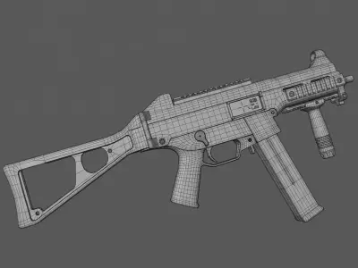 Low-Poly 3D Model of the Heckler and Koch UMP Submachine Gun 3D model