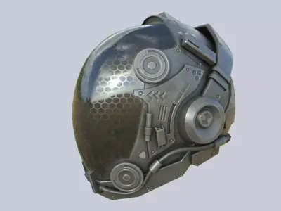 Scifi helmet Low-poly 3D model buy
