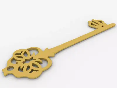 Gold key 3D model purchase