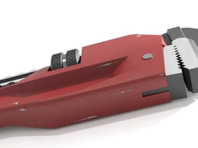 Stylized Low Poly Pipe Wrench Low-poly 3D model