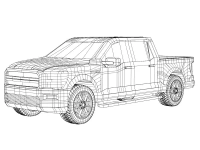 Pickup Truck - Low poly Low-poly 3D model