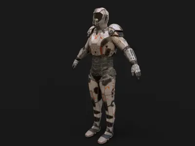 Space Armor Suit V23 Low-poly 3D model