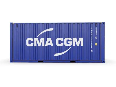 20 feet CMA-CGM standard shipping container 3D model