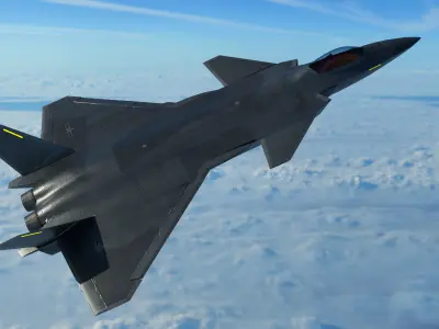 Chinese fighter J20 Low-poly 3D model