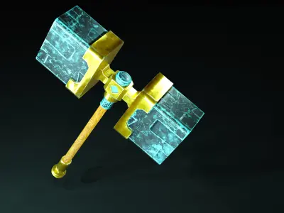 Battle Hammer Low-poly 3D model buy