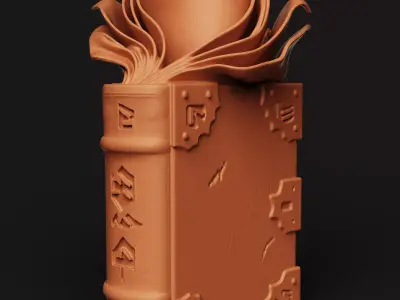 Ancient Spellbook Planter Fantasy Wizard Home Decor 3D print model