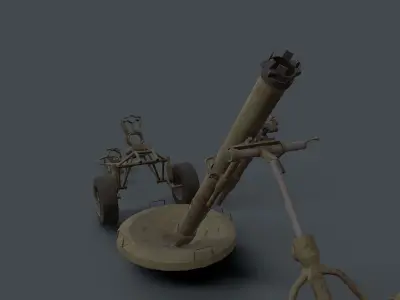 2S12 Sani 120mm Mortar Low-poly 3D model