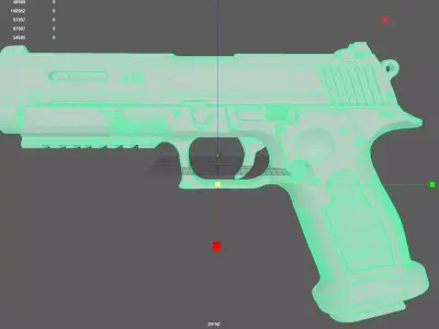 Neon Purple Pistol 3D model