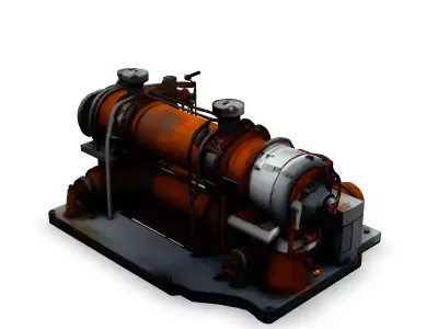 SciFi Industrial Generator Unit Low-poly 3D model