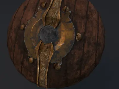 Medieval Shield Low-poly 3D model 17