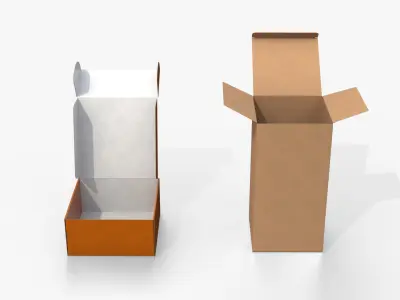 Cardboard Box Collection - Tall and Medium Mix 3D model