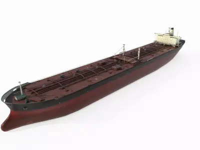 Modern offshore crude oil transport ships 3D model