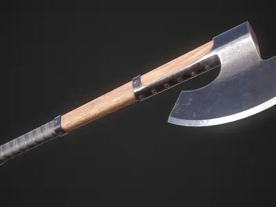 Medieval Axe 04 Low-poly 3D model