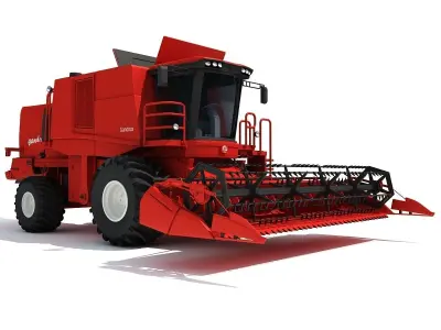 Red Combine Harvester 3D model purchase