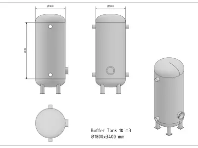 Buffer Tank 10 m3 3D model