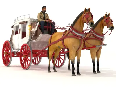 Horse Carriage 2 - 4K 3D model
