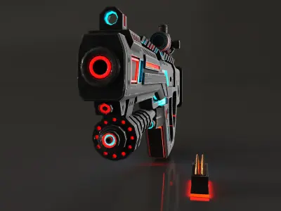 Rifle-modern-gun Low-poly 3D model