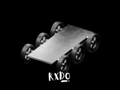 Futuristic cart transport 3d assets V4 Base Low-poly 3D model