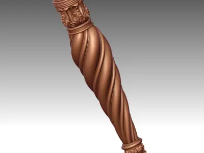 Table leg- wood carving  3D model
