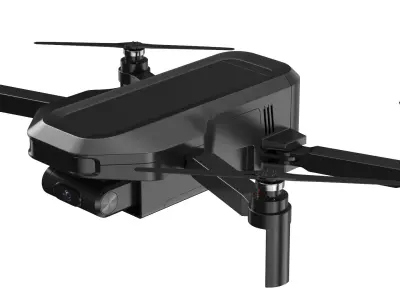  Detailed Drone With Controller Black 