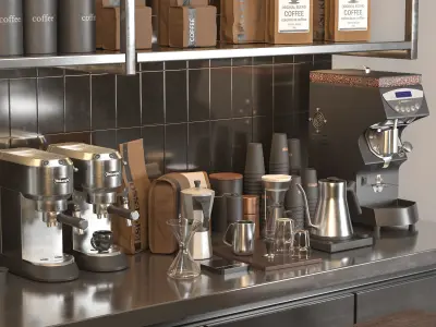 industrial coffee shop2 3D model