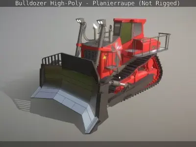 Bulldozer High-Poly - Planierraupe  - Not Rigged 3D model