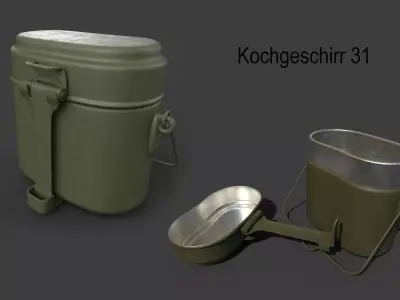 German Wehrmacht Kochgeschirr 31 Low-poly 3D model