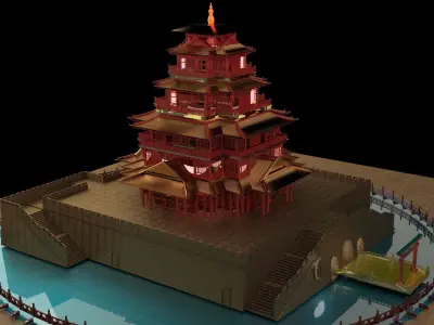 Chinese ancient house  3D model 3