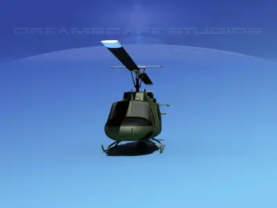 Bell UH-1N Armi Medevac 3D model