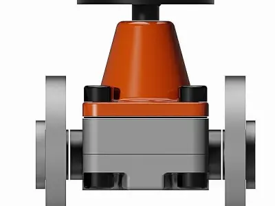 PVC Manual Diaphragm Valves - DIN Flanged Ends Free 3D model