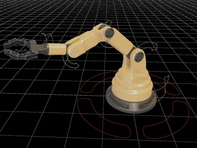 Industrial robot arm Low-poly 3D model buy