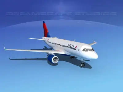 Airbus A319 Delta 3D model