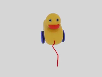 Single Duckling Toy Low-poly 3D model