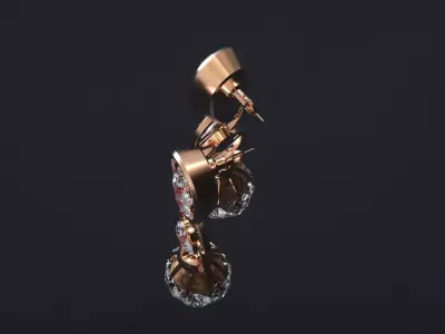 Earring ringstone womandesign 3D model