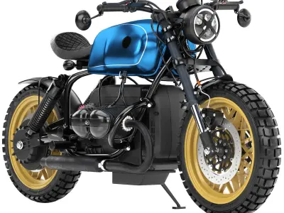 blue motorcycle 3D model