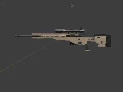 Sniper Ares Reminghton Lowpoly Free low-poly 3D model