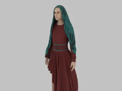  Hijab Woman Low-poly 3D model purchase