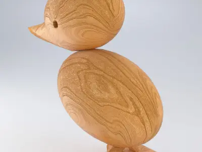 Wooden Duck Figurine 3D model