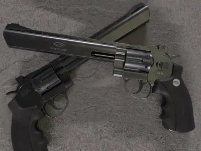 pistol Gletcher SW B6 Low-poly 3D model