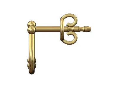 Bead crown vintage stud earring 3D print model