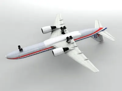 Boeing 757-200 Airliner - American Airlines Low-poly 3D model